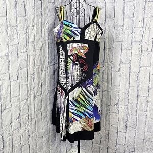 LESLIE Multi Color Artsy Floral Summer‎ Dress Size 14
